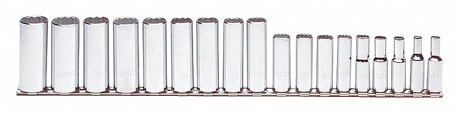 SET SOCKET 3/8DR 18PC 12PT M-TETH