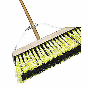 PUSH BROOM, FINE SWEEP, YELLOW, 30 IN BLOCK/2 3/4 IN TRIM/63 IN HANDLE, SYNTHETIC