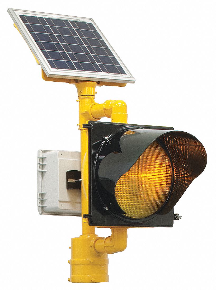 23Y005 - Solar Flashing Beacon Amber Ylw Housing