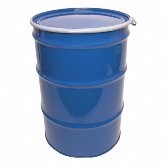 55 Gallon Steel Drum, Closed Head, UN Rated, Rust Inhibitor - Blue