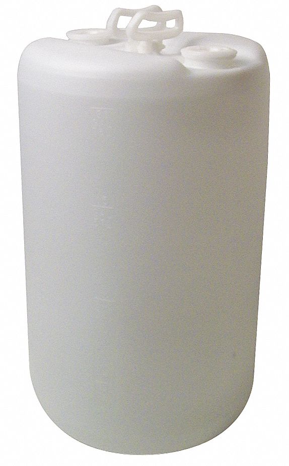 TRANSPORT DRUM, HDPE, 20 GALON, UNLINED/NO INTERIOR COATING, WHITE/WHITE