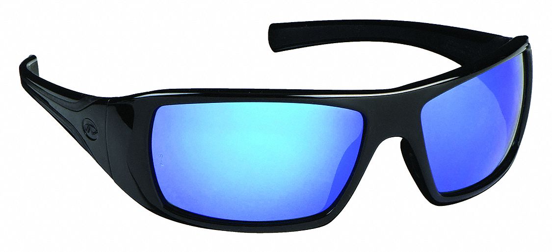 LUNETTES DE PROTECTION, MONTURE PLEINE, ENVELOPPANTE, NYLON/PC/TPR, ANTIRAYURES, NR/MIROIR BLUE GLACÉ, CSA, M