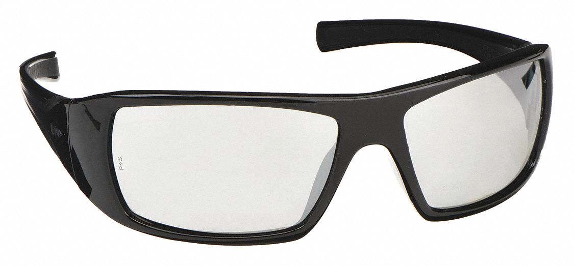 LUNETTES DE PROTECTION, MONTURE PLEINE, ENVELOPPANTE, NYLON/PC, ANTIRAYURES, NOIR/MIROIR GRIS, M, UNISEXES
