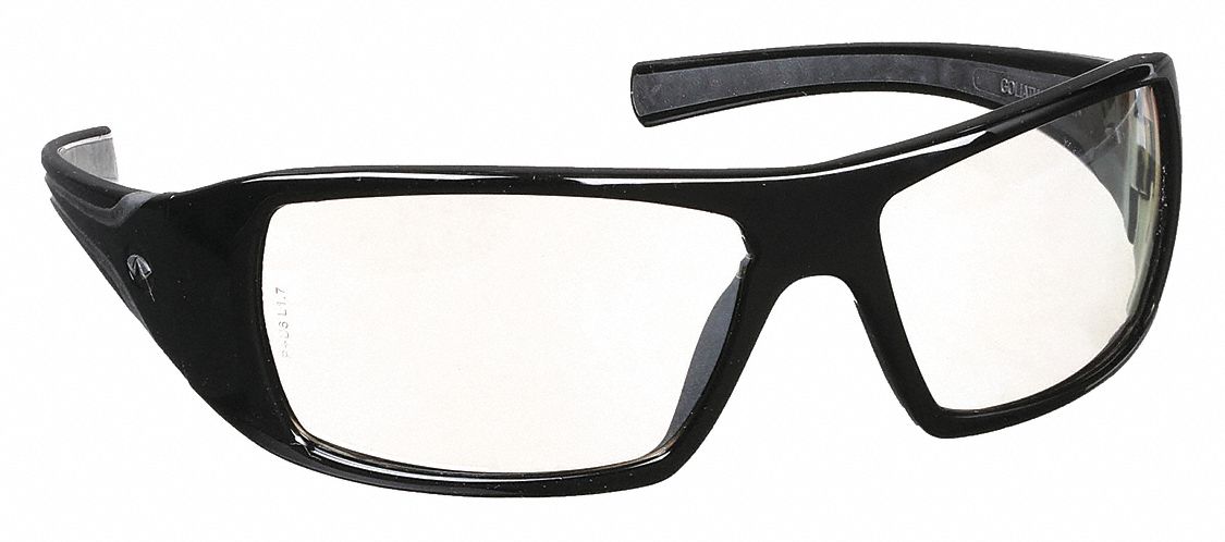 Safety Glasses: Gray Lens, Full-Frame, Indoor/Outdoor/Mirrored/Scratch-Resistant
