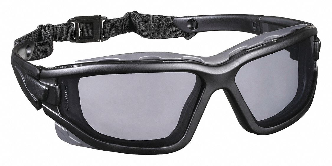 LUNETTES PROTECTION, ENVELOPPANTE, NYLON/PC, ANTIBUÈE, NR/GR, CSA, UV, DIRECT, UNIVERSELLE