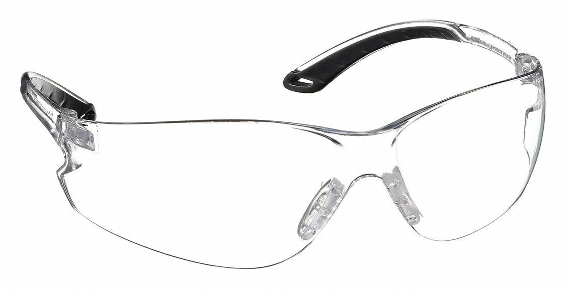 SAFETY GLASSES, FRAMELESS, WRAPAROUND, CLEAR, PC, ANTI-SCRATCH, PC, CSA, M, UNISEX