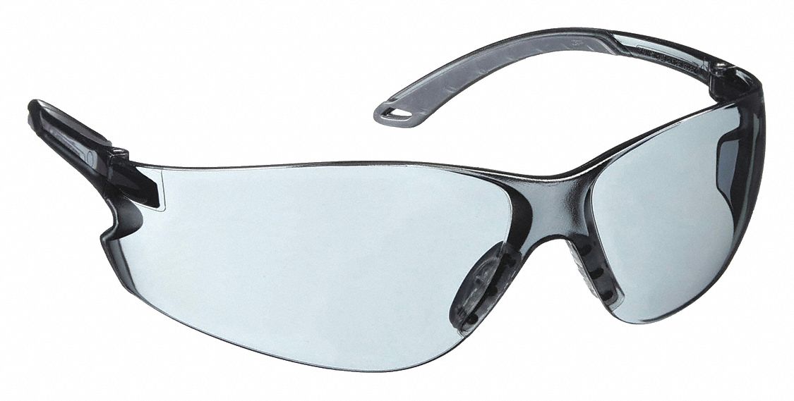 SAFETY GLASSES, FRAMELESS, WRAPAROUND, PC/TPE, ANTI-SCRATCH, GREY, 9¾-BASE CURVE, M, CSA