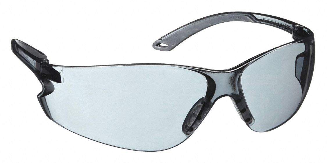 SAFETY GLASSES, FRAMELESS, WRAPAROUND, PC/TPE, ANTI-FOG, GREY, 9¾-BASE CURVE, H2X, M, CSA