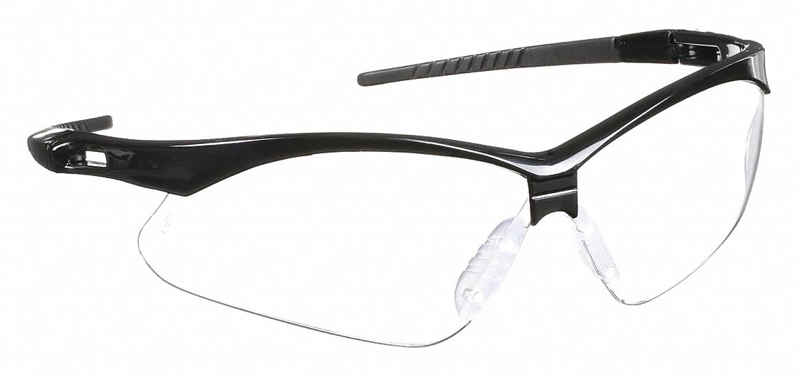 LUNETTES DE SÉCURITÉ, DEMI-MONTURE, ENVELOPPANTES, NYLON/PC, ANTISTATIQUE, NOIR/TRNSP, UV, M, UNISEXE