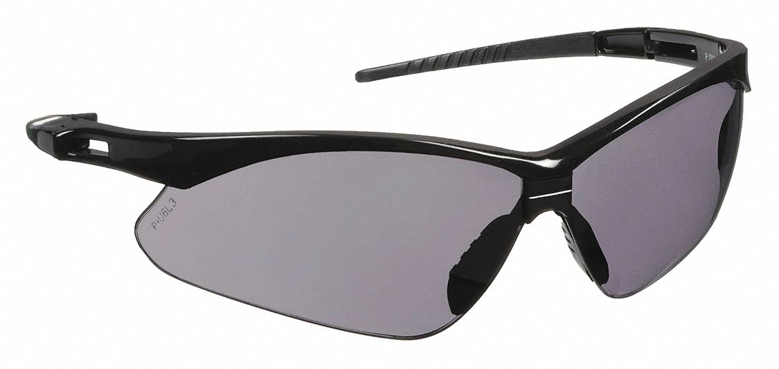 LUNETTES DE SÉCURITÉ, DEMI-MONTURE, ENVELOPPANTES, NYLON/PC, ANTIRAYURES, NOIR/GRIS, M, UNISEXE