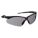 SAFETY GLASSES, HALF-FRAME, WRAPAROUND, NYLON/PC, ANTI-SCRATCH, BLACK/GREY, M, UNISEX