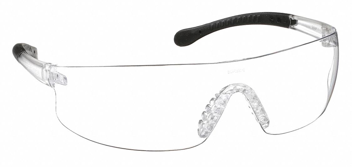 SAFETY GLASSES, FRAMELESS, WRAPAROUND, CLEAR, PC, ANTI-FOG, PC, CSA Z94.3, M, UNISEX