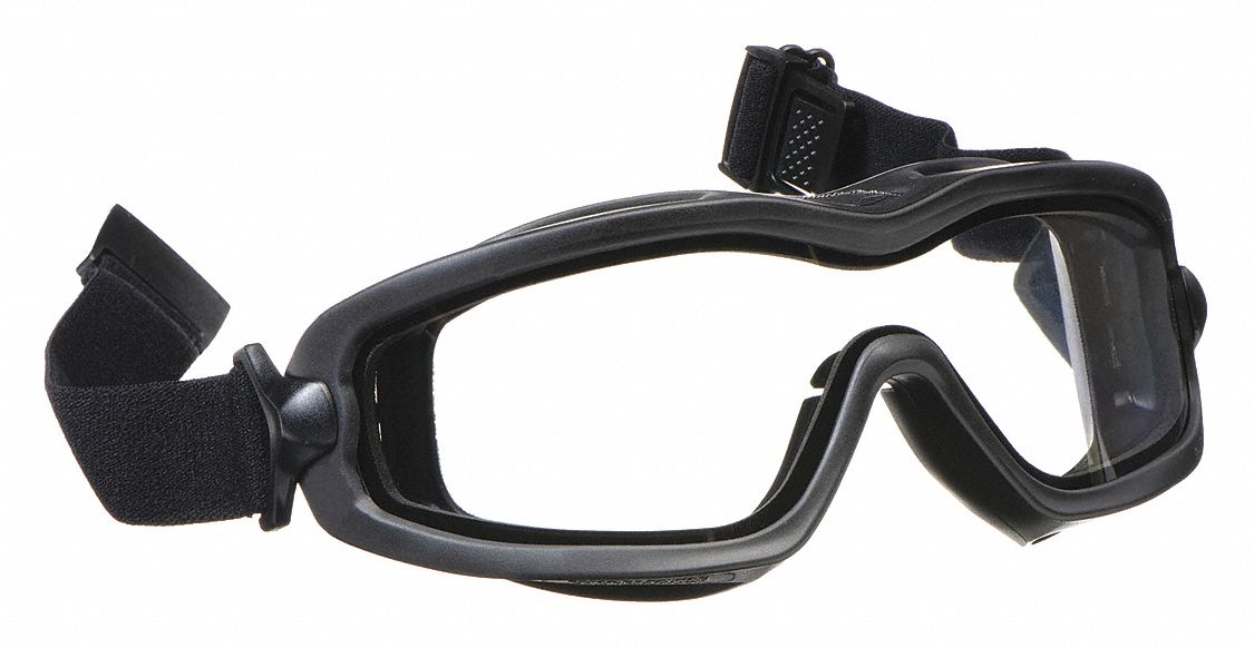 SAFETY GOGGLES, WRAPAROUND, TPU/PC, DUAL PANE H2X, BLK/CLEAR, CSA, UV, UNIVERSAL, UNISEX