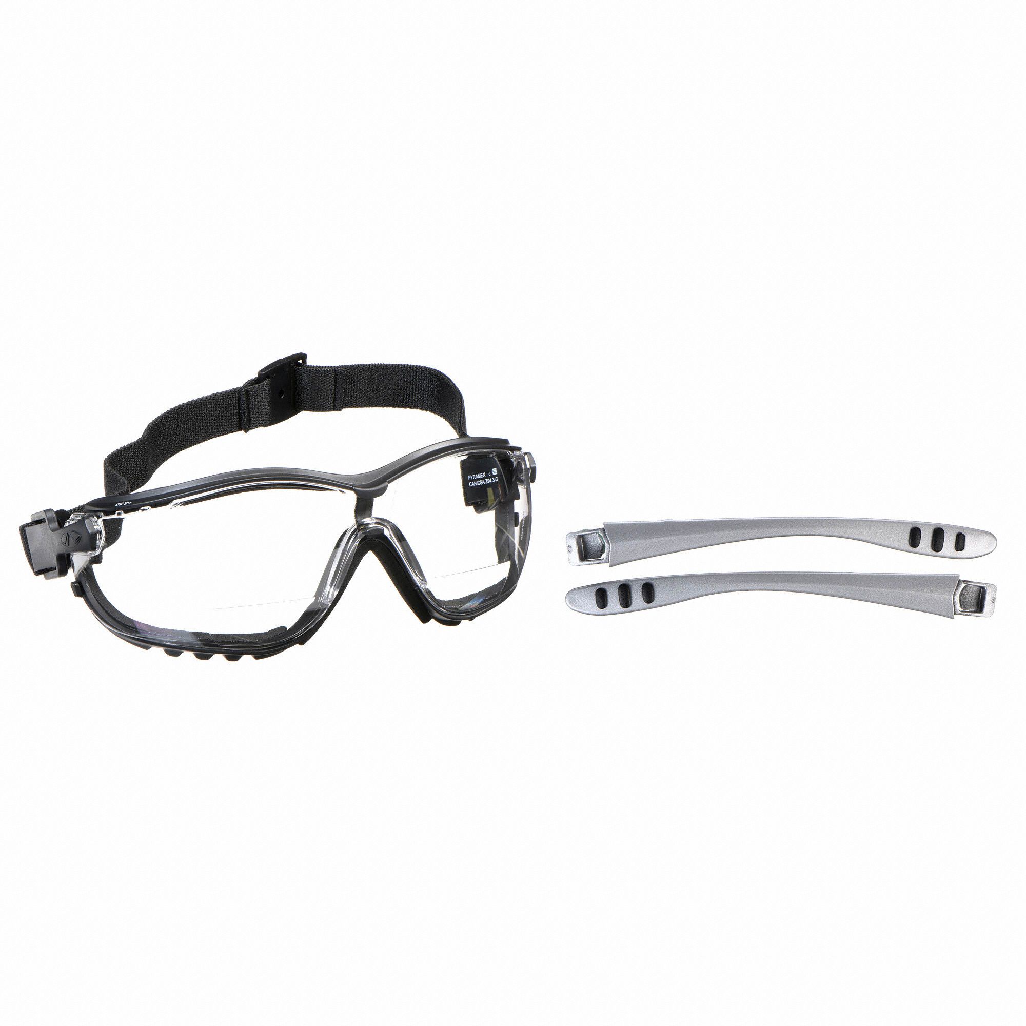 PYRAMEX Bifocal Safety Reading Goggles AntiFog /AntiScratch, +2.50