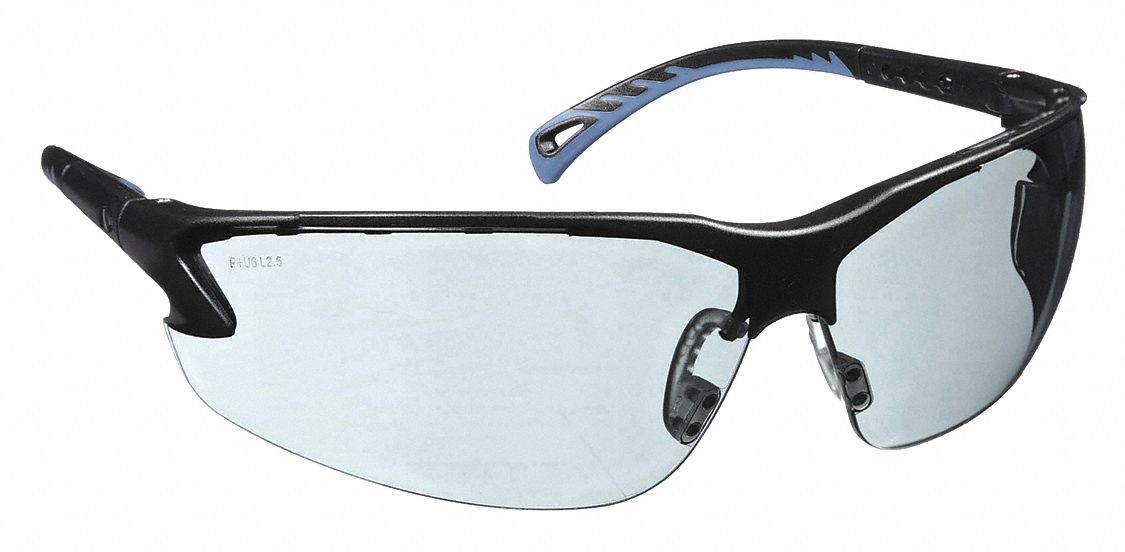 SAFETY GLASSES, HALF-FRAME, WRAPAROUND, PC, ANTI-SCRATCH, BLACK/GREY, M, CSA, UNISEX