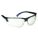 SAFETY GLASSES, HALF-FRAME, WRAPAROUND, PC, ANTI-SCRATCH, BLACK/SILVER MIRROR, CSA, M