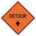Detour Signs (With Straight Ahead Arrow)