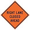 Right Lane Closed Ahead Signs image