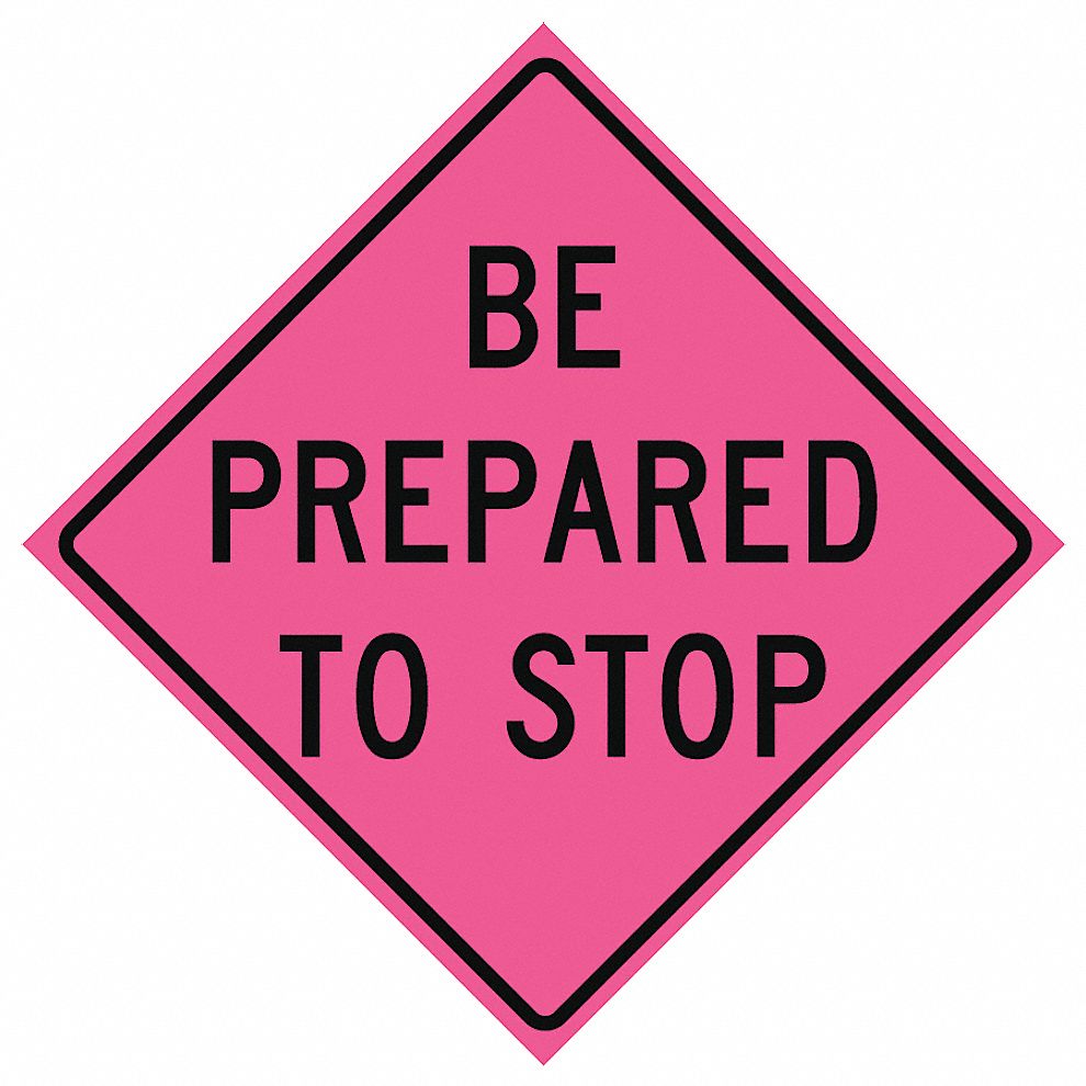 Roll Up Traffic Sign: 48 in x 48 in Nominal Sign Size, Vinyl, 0.015 in, W3-4 MUTCD, Superbright