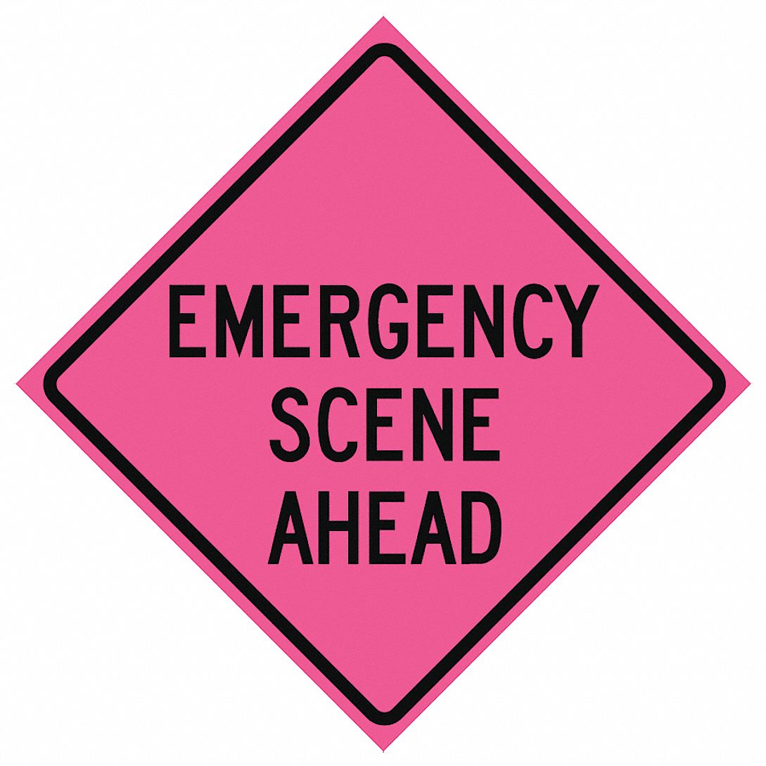 EASTERN METAL SIGNS AND SAFETY Emergency Scene Ahead Traffic Sign, Sign