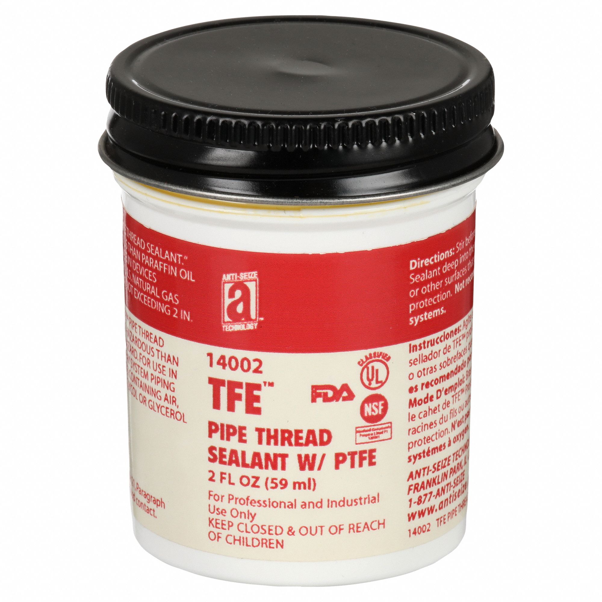 ANTISEIZE TECH, 2 fl oz, BrushTop Can, Pipe Thread Sealant 23YA82