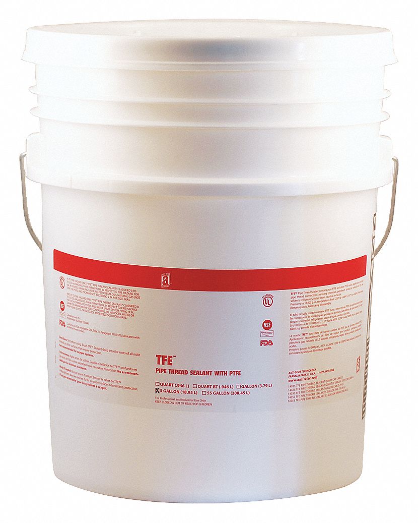 ANTISEIZE TECH, 5 gal, Pail, Pipe Thread Sealant 23YA8814050 Grainger