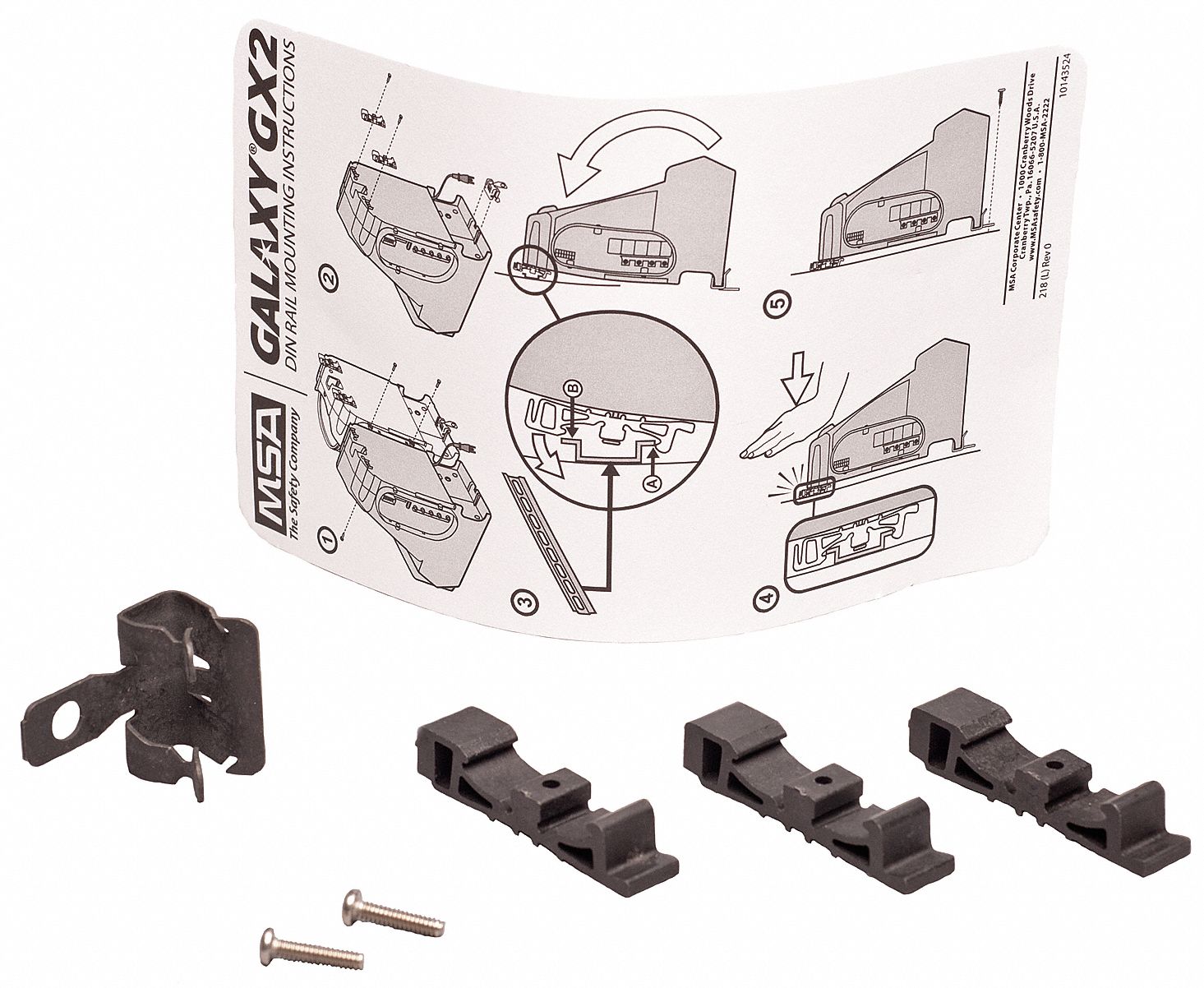 Clip: Clip, For Galaxy GX2 Compatible Detector Series, MSA, (2) Clips and Screws, 10126657