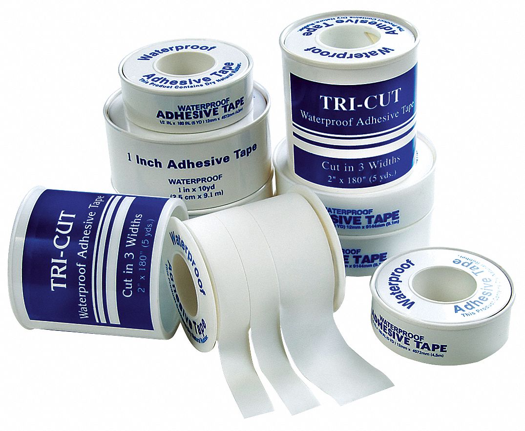 MEDSOURCE Surgical Tape, White, Waterproof Yes, Cloth, 2 in Width, 5 yd