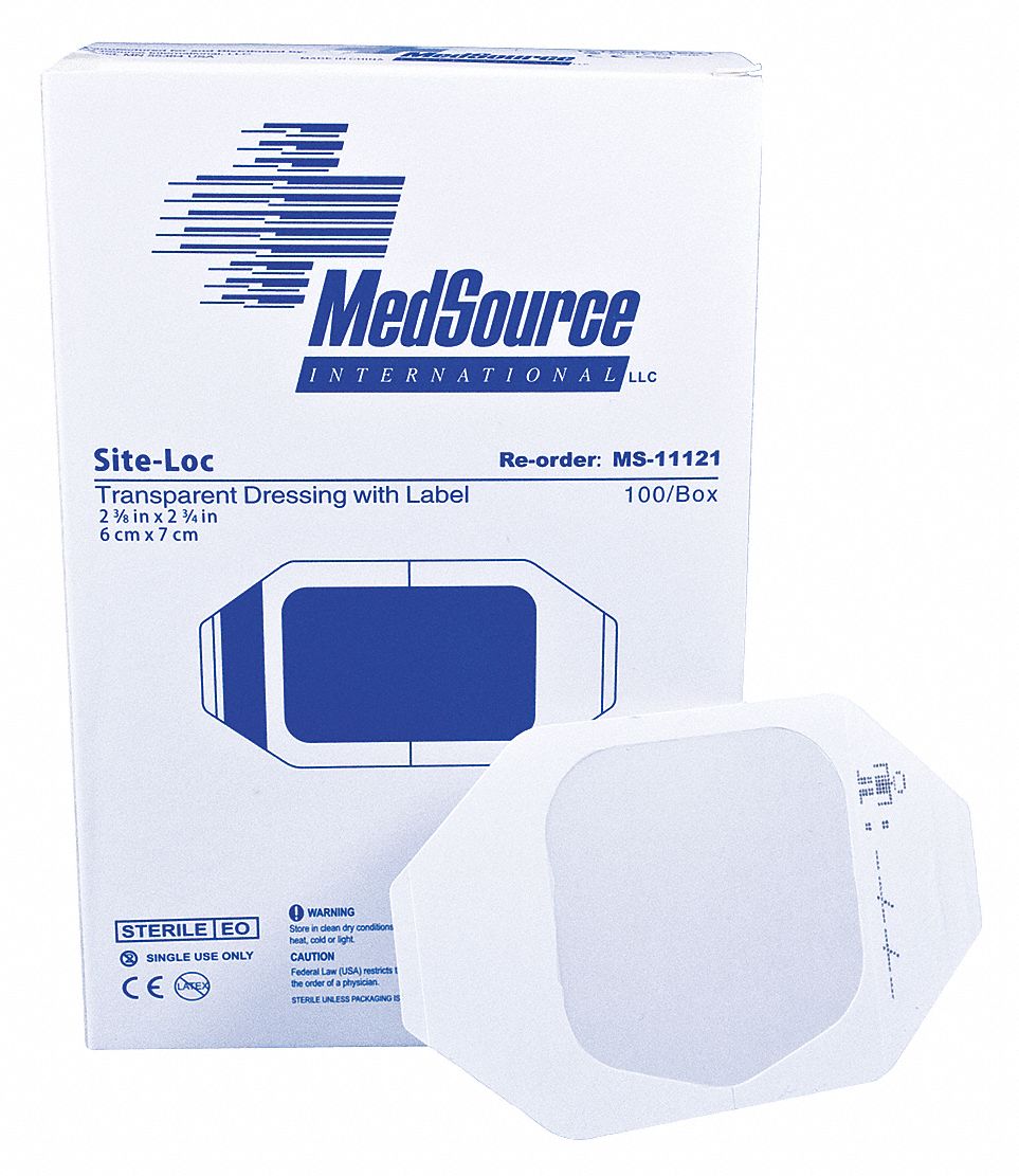 MEDSOURCE, IV Dressing, White, IV Dressing 23YH47MS11121 Grainger