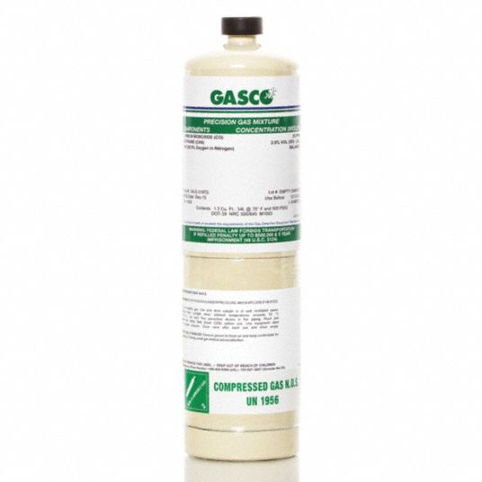 GASCO Calibration Gas: Nitrogen, Disposable, +/-5% Accuracy, O2,  Calibration Gas, Calibration Gas