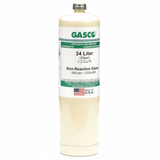 GASCO, Air, Disposable, Calibration Gas 23YL9934LS114 Grainger