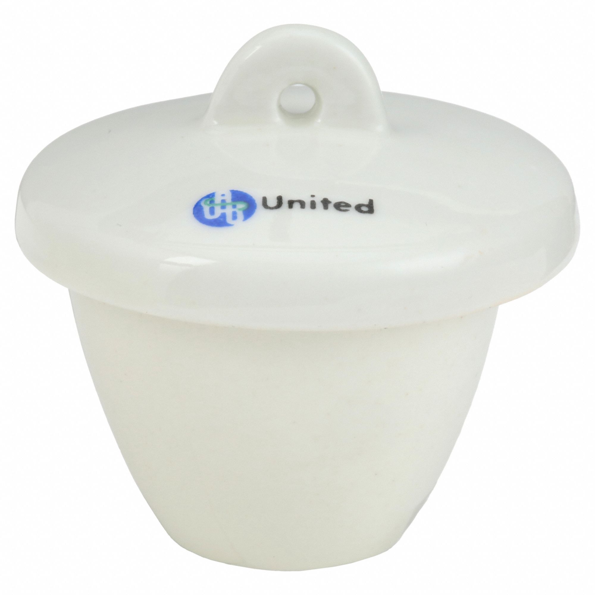 Crucible: 35 mm Dia, 29 mm Overall Ht, 15 mL Capacity - mL, Glazed, Porcelain, Autoclavable