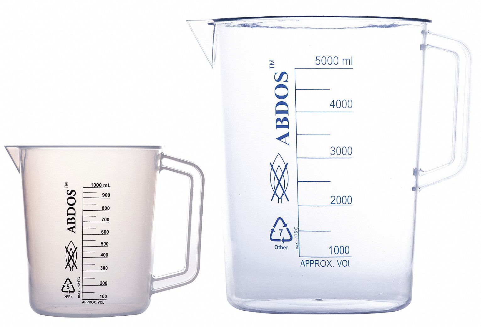 Beaker: Tall Form with Handle, 10 L Capacity - mL, 2.64 gal Capacity - oz, 255 mm Outside Dia, Clear