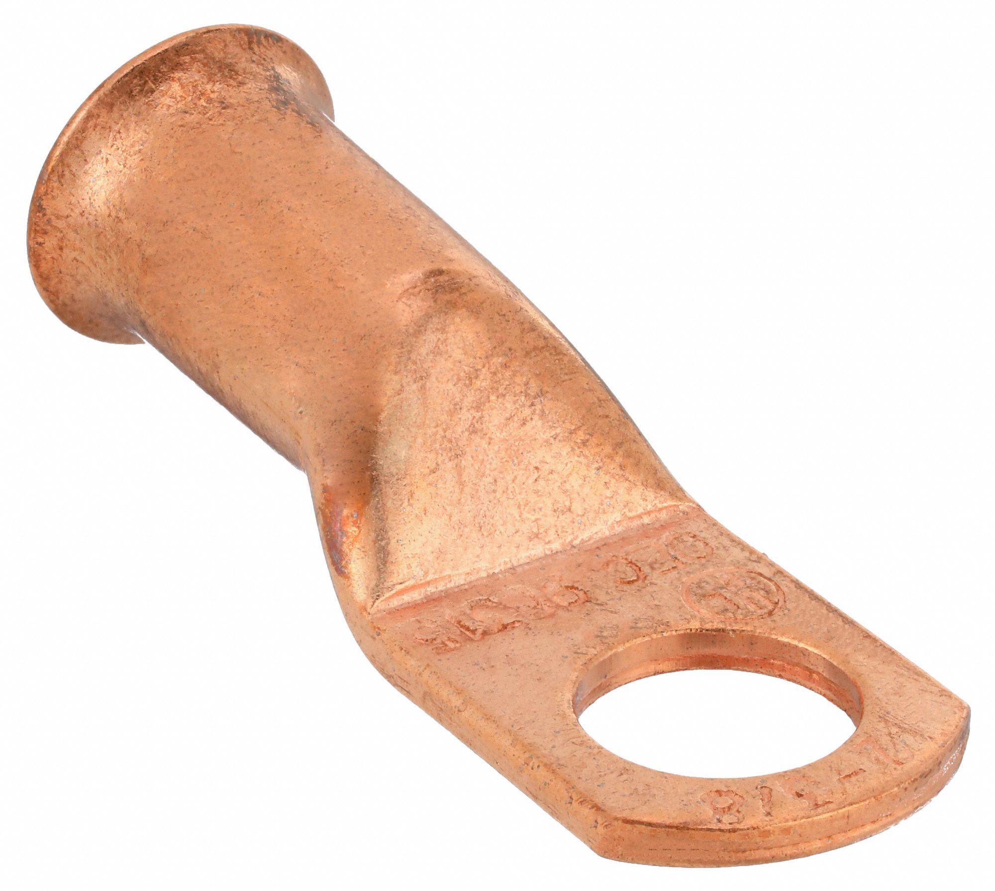 LUG, CRIMPABLE SIDE TERMINAL, CRIMP/SOLDER, COPPER, 2 GA, 3/8 IN STUD SIZE, STRAIGHT, 2 PK