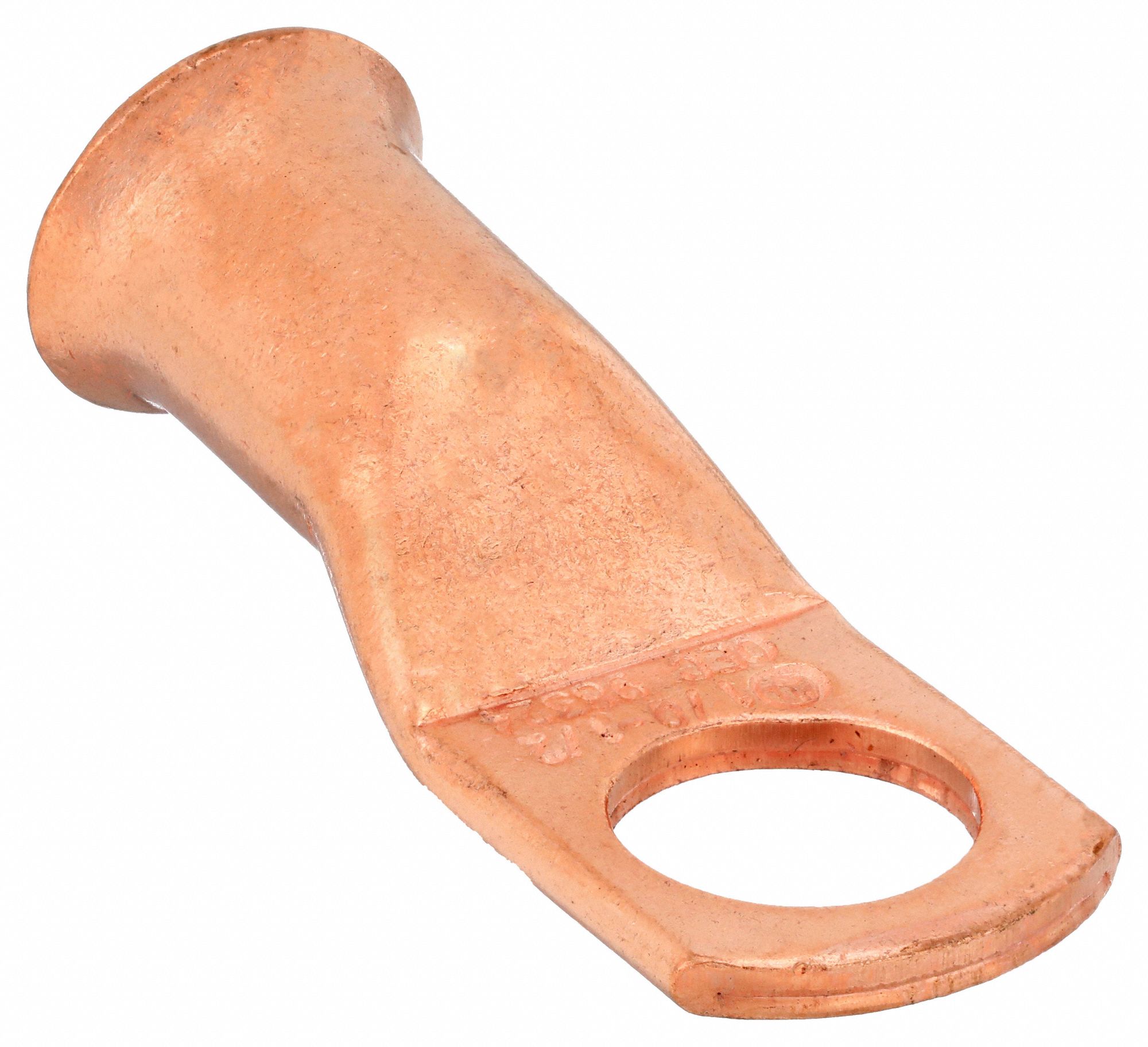 LUG, CRIMPABLE SIDE TERMINAL, CRIMP/SOLDER, COPPER, 1/0 GA, 1/2 IN STUD SIZE, STRAIGHT, 2 PK