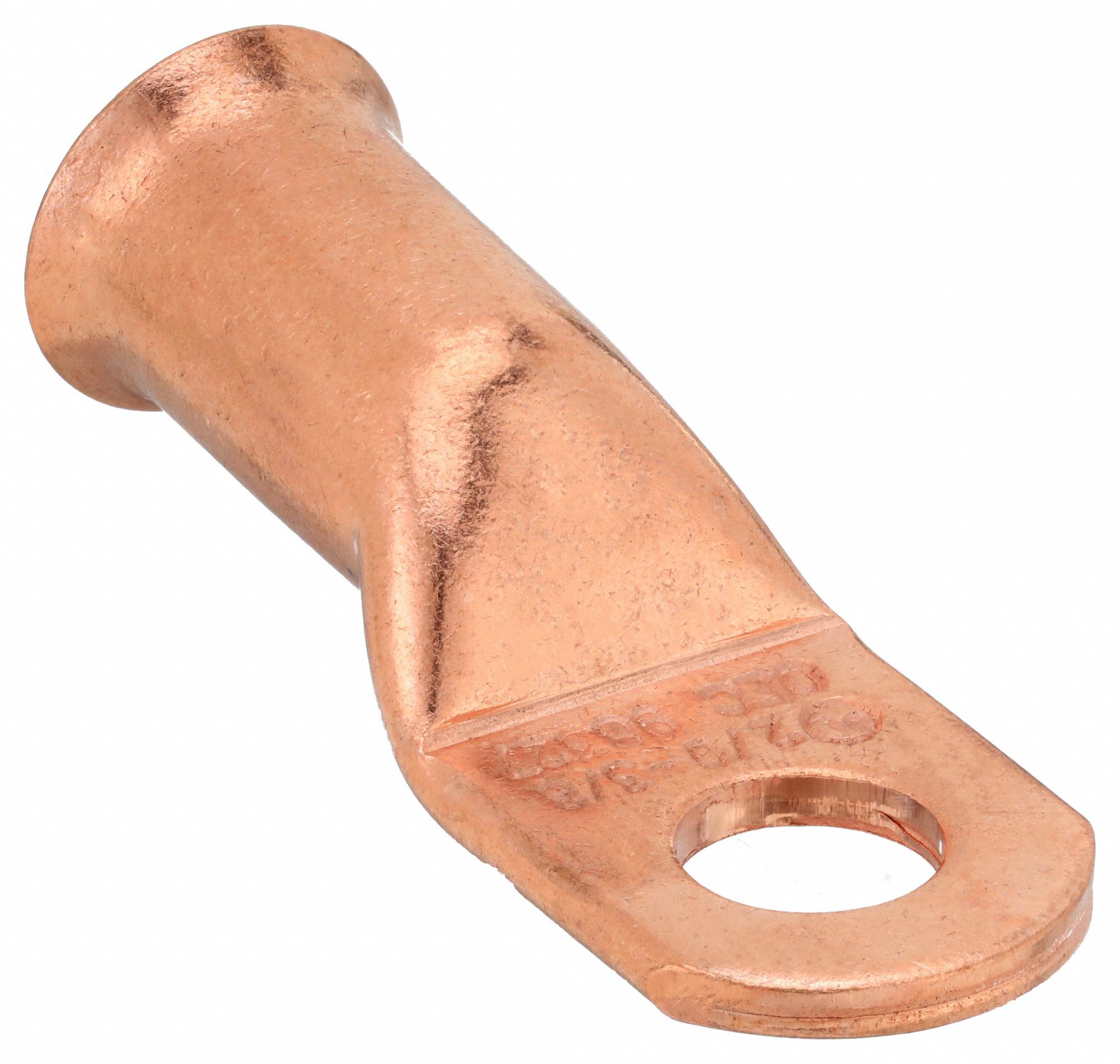 LUG, CRIMPABLE SIDE TERMINAL, CRIMP/SOLDER, COPPER, 2/0 GA, 3/8 IN STUD SIZE, STRAIGHT, 2 PK