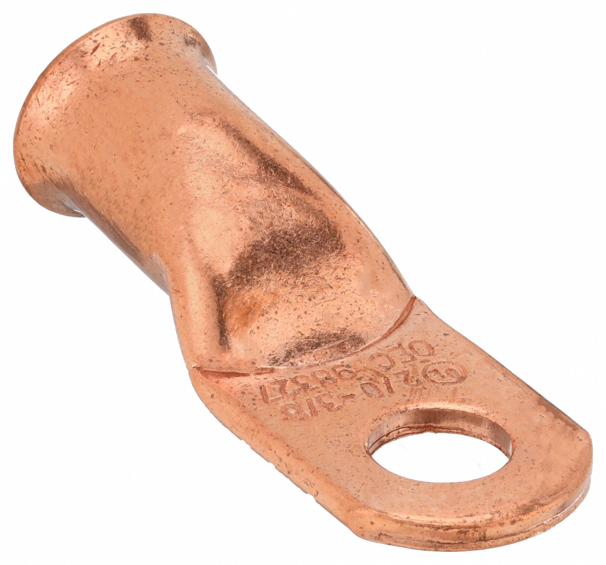 LUG, CRIMPABLE SIDE TERMINAL, CRIMP/SOLDER, COPPER, 2/0 GA, 3/8 IN STUD SIZE, STRAIGHT, 25 PK