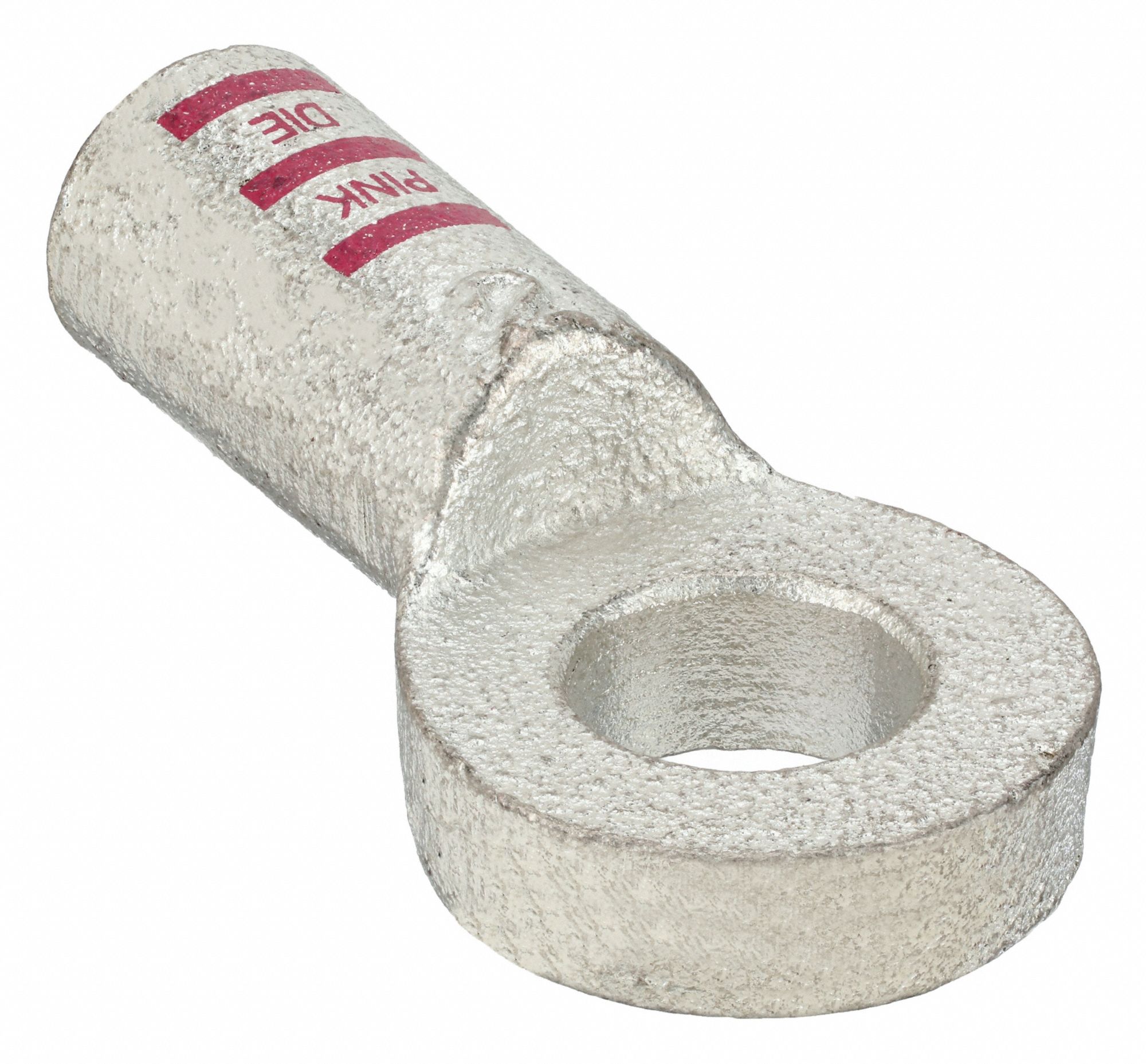 Lug: Crimpable Side Terminal, Crimp/Solder, Tin Plated, 2 ga, Pink, 1/2 in Stud Size