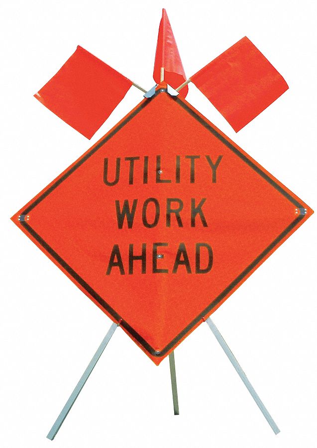 Sign Stand Steel 15 in Maximum Mast H