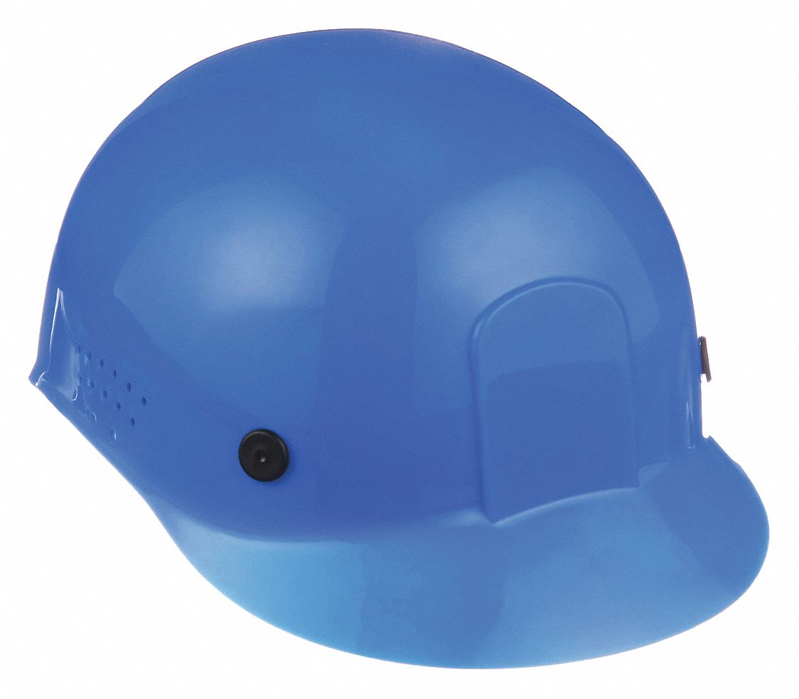 BUMP CAP, VENTED, POLYETHYLENE, PINLOCK SUSPENSION, FRONT BRIM, BLUE, SIZE 6½ TO 7½