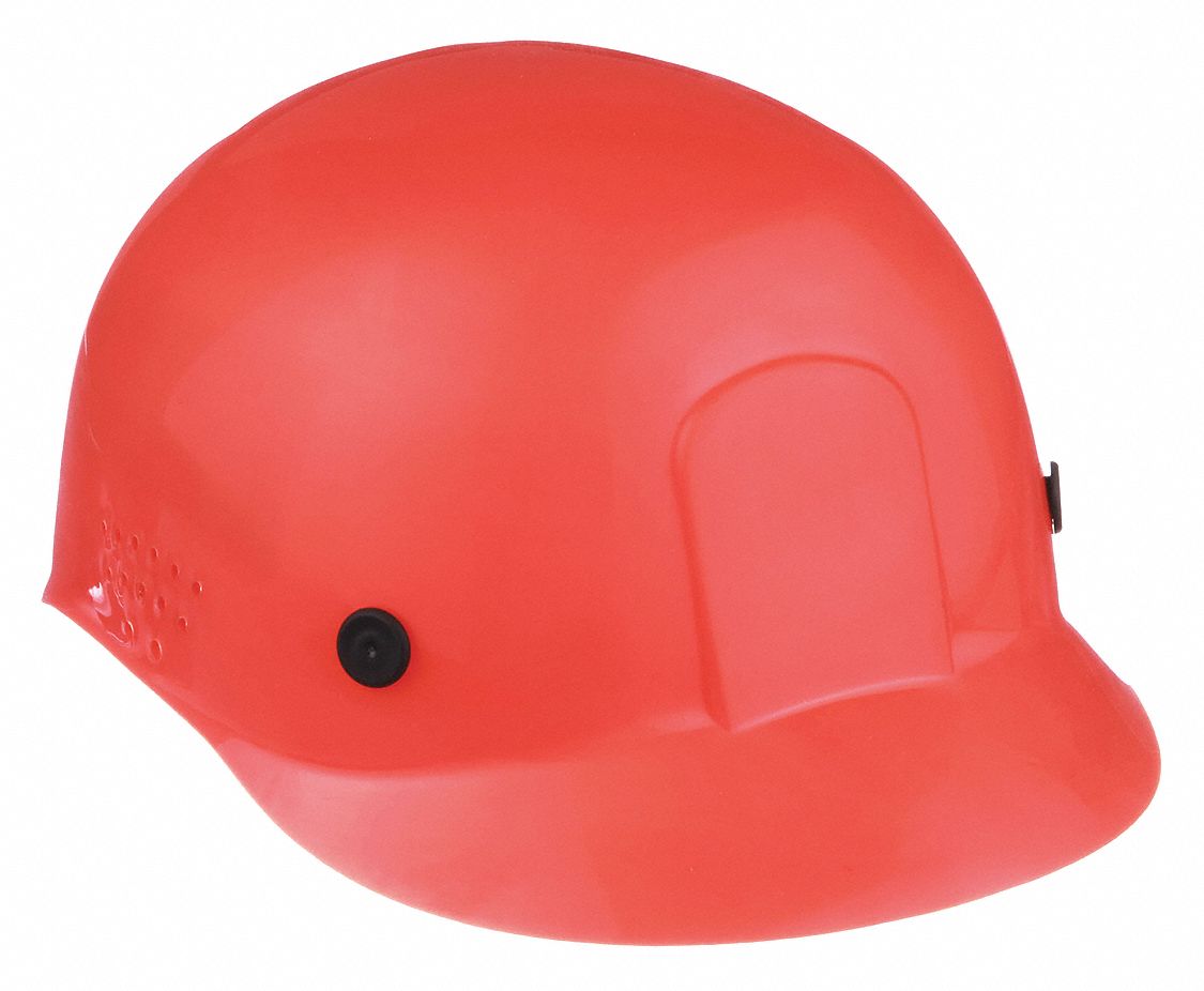 BUMP CAP, VENTED, POLYETHYLENE, PINLOCK, FRONT BRIM, ORANGE, SIZE 6½ TO 7½