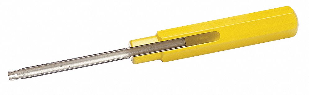 INSERTION TOOL, 5 1/2 IN TOOL L, 12 CONTACT SIZE, 1 PINS, YELLOW