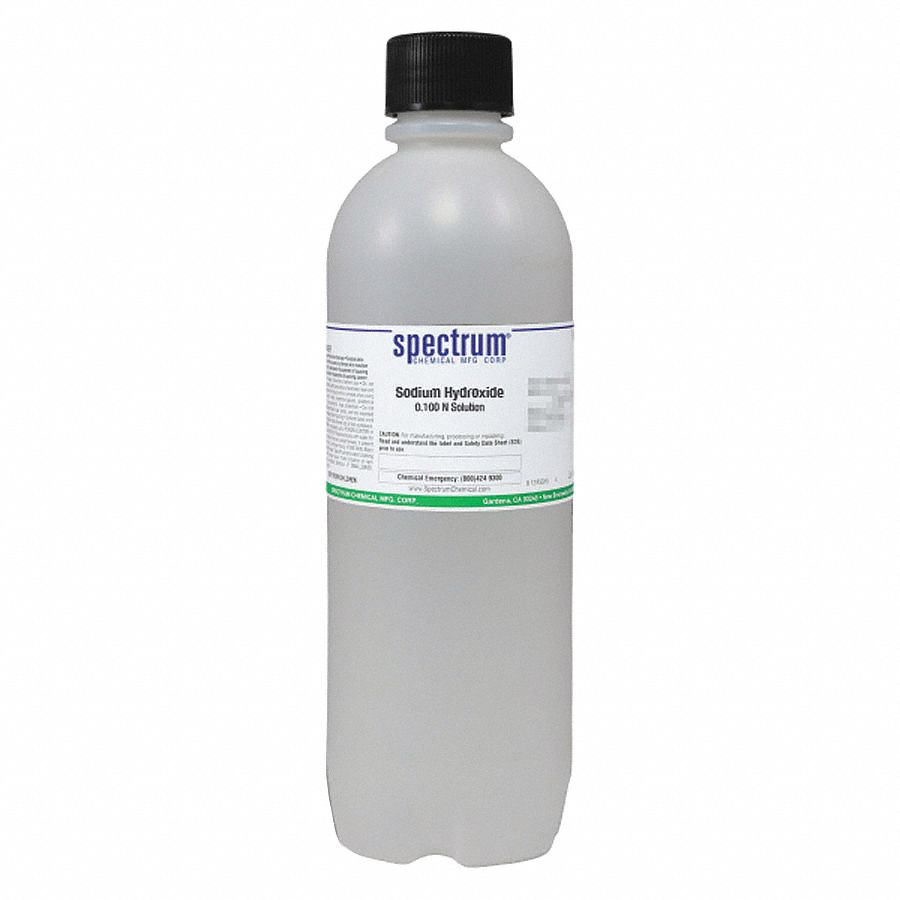 Sodium Hydroxide: Lab, 1 L, 1310-73-2/7732-18-5, 0.1 N, Solution, Liquid, Bottle, Plastic, 1