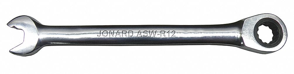 COMBINATION WRENCH, ALLOY STEEL, CHROME, 1/2 IN HEAD SIZE, 6 1/2 IN OVERALL L