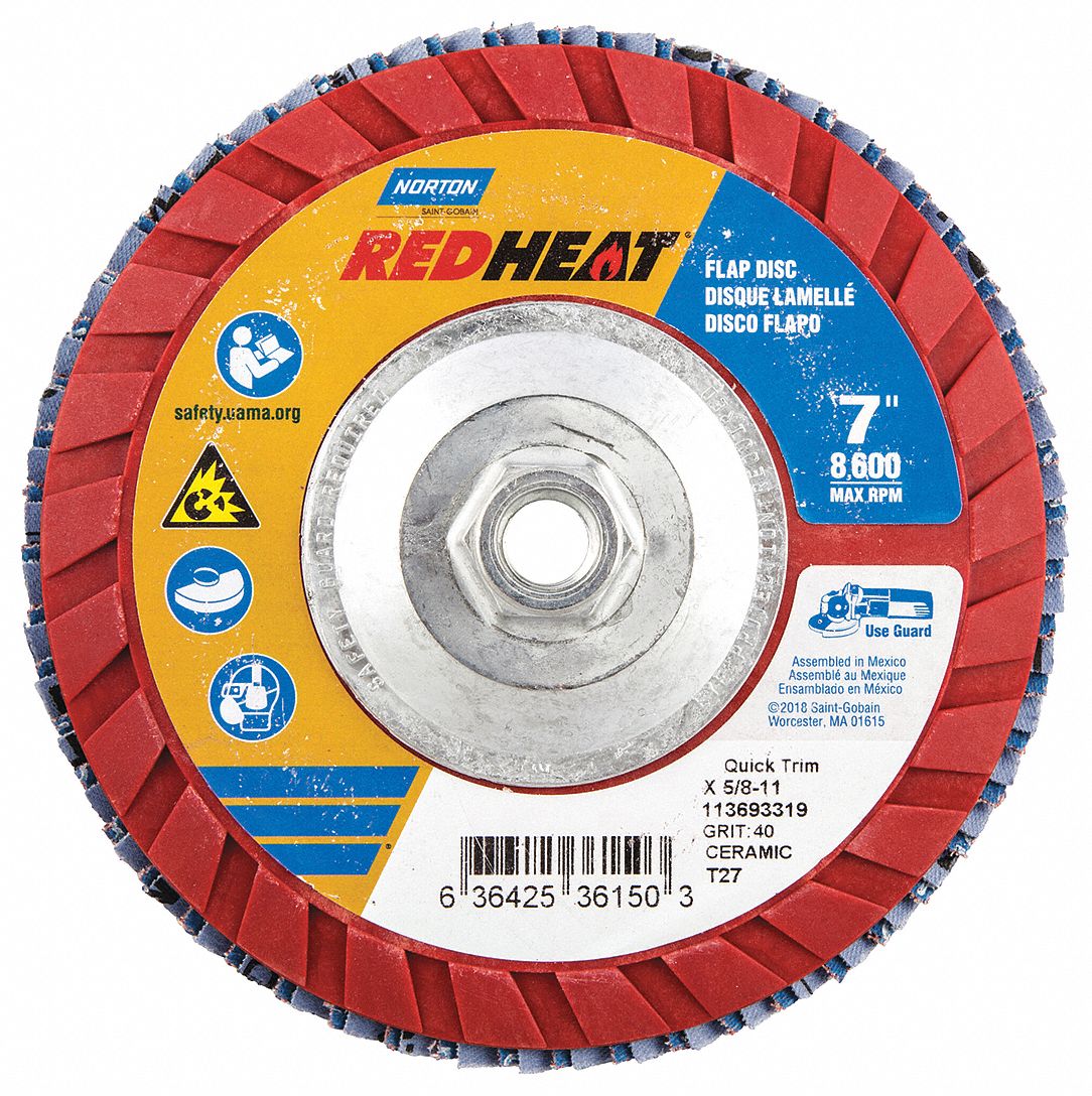 Flap Disc,7 In x 40 Grit,5/811 63642536150 636425361503 eBay