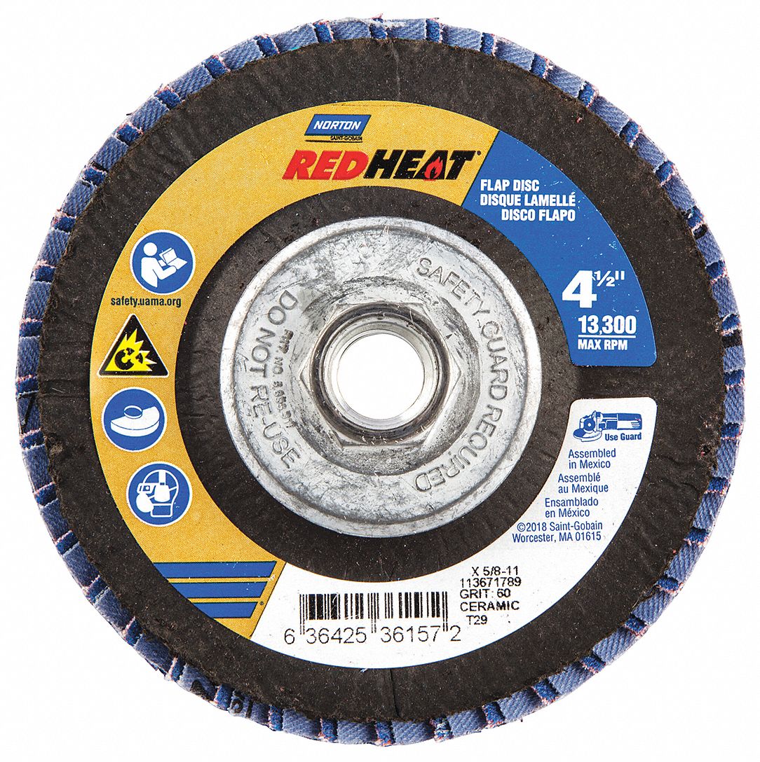 Flap Disc,4 1/2 In x 60 Grit,5/811 63642536157 636425361572 eBay