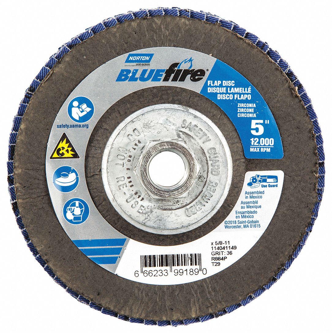 Flap Disc,5 In x 36 Grit,5/811 66623399189 666233991890 eBay