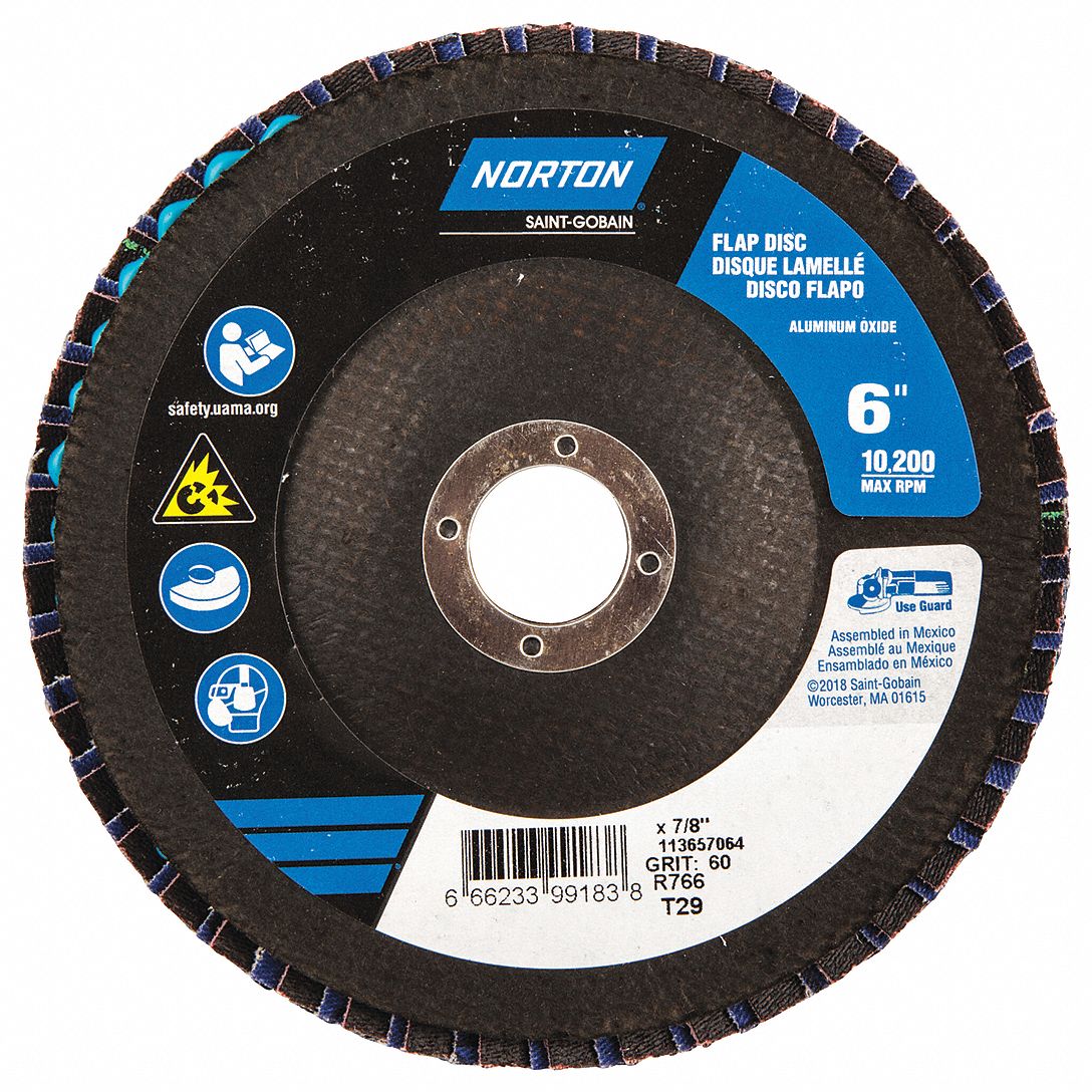 Flap Disc,6 In x 60 Grit,7/8 Grainger