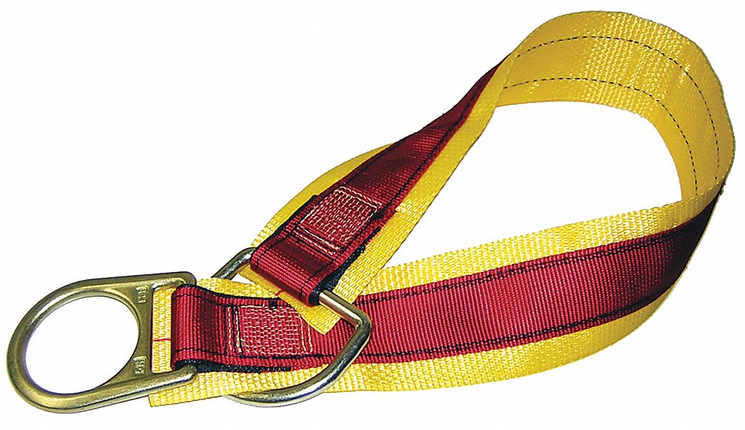 Cross Arm Strap: 3 ft Overall Lg, Steel, Polyester, D-Ring, Tie-Off Adapter, Reusable, D-Ring
