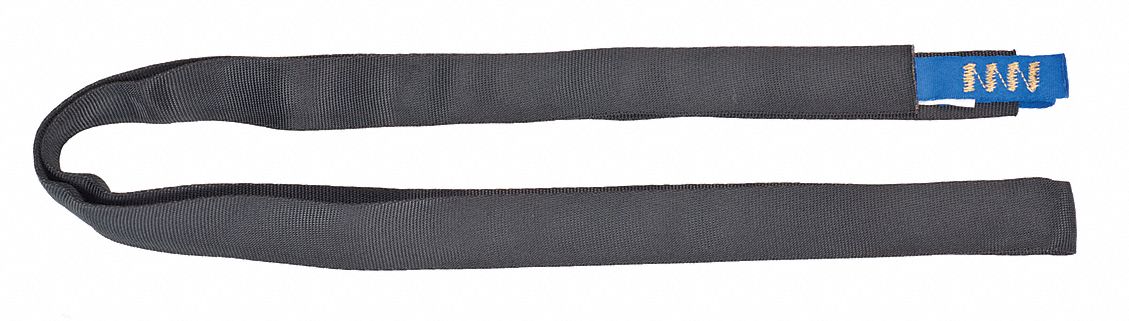 Anchor Sling: 2 ft Overall Lg, Steel, Nylon, Webbed Loop, Tie-Off Adapter, Wear Pad, Reusable